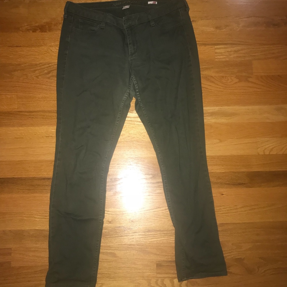 /Arizona Olive Green Skinny Jeans